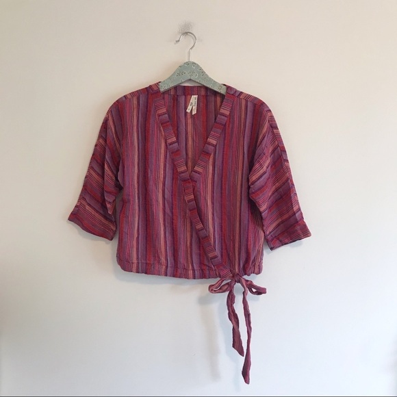 Girl Krazy | Pink Stripe Wrap Top - Picture 1 of 6